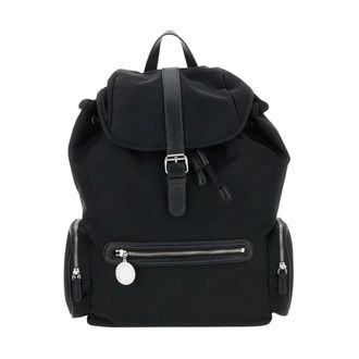 Stella McCartney Stella McCartney, Backpacks, female, Black, Size: ONE SIZE Drawstring Flap Backpack