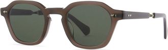 Garrett Leight RELL S TRU-PW/SELG15 Mens Sunglasses Brown Size 46