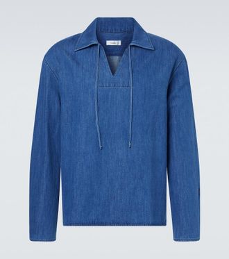 Commas Tie-neck denim shirt
