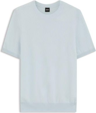 BOSS Short-sleeved sweater with knitted structure