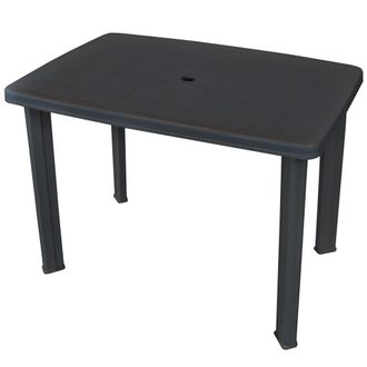 Berkfield Home Garden Table Anthracite 101x68x72 cm Plastic in Black | Size: 101 x 68 x 72 cm