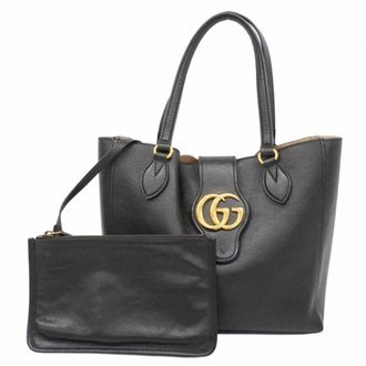Gucci Black Leather Tote Bag (Pre-Owned)
