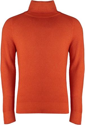 Malo Luxe Cashmere Turtleneck Sweater - Heren - Cashmere truien - Oranje - L - Kasjmier - Truien & Vesten