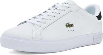 Lacoste Powercourt Sneakers Mens Shoes White/Black : 10.5 D - Medium, Leather/Rubber