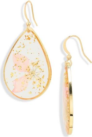 BP. Pressed Flower Drop Earrings in Gold- Multi at Nordstrom