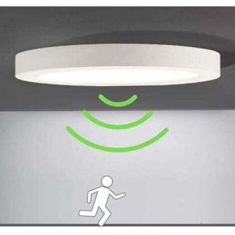 OEM L&aacute;mpara De Techo Led Con Detector De Movimiento - 12 W, 6000 K, Luz Blanca Fr&iacute;a, Para Uso Exterior (balc&oacute;n, Garaje, Entrada), F&aacute;cil Instalaci&oacute;n