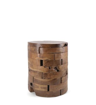 Moycor Taburete de madera de teca horizontal marr&oacute;n