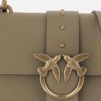 Pinko Womens Shoulder Bag Love One Classic Green Leather