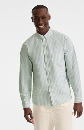 Lands End Traditional Fit Comfort-First Sail Rigger Oxford Shirt in Pale Marsh Water Stripe at Nordstrom, Size Xx-Large