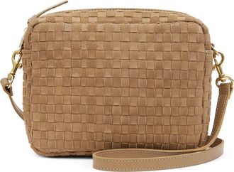 Clare Vivier Midi Sac Woven Leather & Suede Crossbody Bag in Clay Nappa Suede Woven Checker at Nordstrom