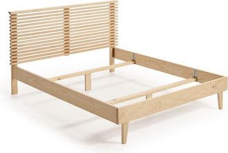 HOGAR 24 Cama de madera maciza y cabecero, válido para colchón de 150 x 190 cm