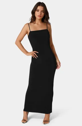 Bebe WomenS Square Neck Low Back Maxi Dress