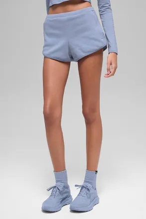 Alo | Polar Fleece Retreat Short in Winter Frost Blue, Size: Medium