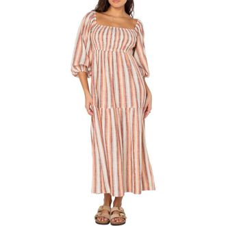 Roxy Sorrento Sands Off the Shoulder Midi Dress in Parchment at Nordstrom Rack, Size X-Small