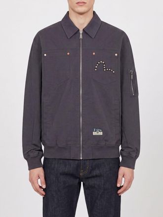 Evisu Bomber in cotone e nylon con stampa grafica e chiusura a zip