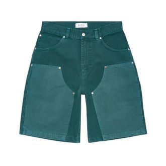 Edwin Korte Broeken, Heren, Groen, W32, Katoen, Double Knee Worker Short