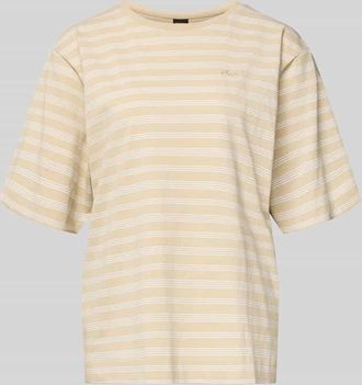 Boss Orange by Hugo Boss BOSS Orange Oversized T-Shirt aus reiner Baumwolle Modell C_EREGULAR_STRIPE in Sand, Gr&ouml;&szlig;e XL