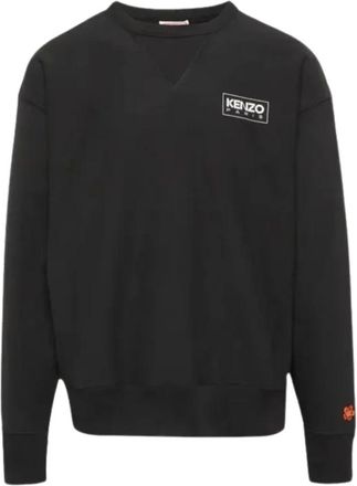 Kenzo Sweatshirts, male, Black, XL, Paris Outlined Logo Sweatshirt