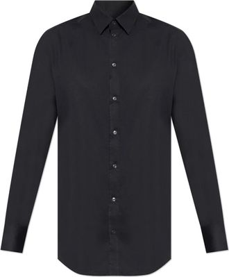 Dolce & Gabbana Cotton Shirt - Heren - Zakelijke Overhemden - Zwart - 4XL - Katoen - Overhemden