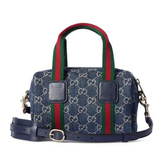 Gucci Tassen, Dames, Blauw, ONE Size, Katoen, Mini GG Handtas
