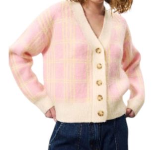 FRNCH Manila Vest Sweater In Yellow /pink
