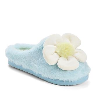 Dearfoams Rosie Furry Icon Clog Slipper in Blue Wash at Nordstrom, Size X-Large