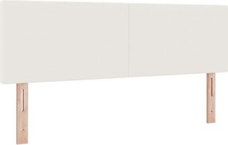 vidaXL LED Headboard with LED Strip Lights Manual Cream 160 cm Fabric vidaXL