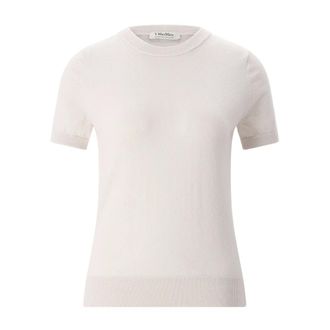 Max Mara Round-neck Knitwear, female, Beige, Size: XS Round-neck Knitwear