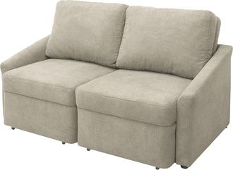 Modoform home24 Modoform Boxspring-Schlafsofa Befasy Beige Webstoff 168x86x96 cm (BxHxT) mit Schlaffunktion Modern