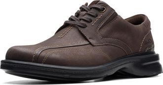 Clarks Mens Gessler Lace Oxford, Dark Brown Leather, 10.5