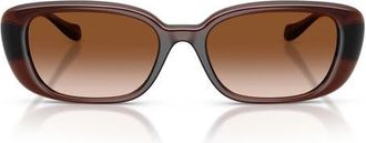 Versace 56mm Pillow Sunglasses in Transparent Brown /Brown at Nordstrom