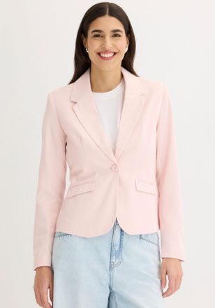 Bonprix Kurzblazer BONPRIX Kurzblazer, Damen, Gr. 36, rosa (perlrosa), Obermaterial: 95% Polyester, 5% Elasthan. Futter: 100% Polyester, festlich, slim fit, B