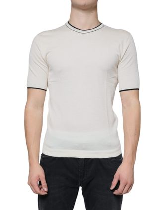 Dolce & Gabbana Mens Off White Cashmere Short Sleeves T-Shirt