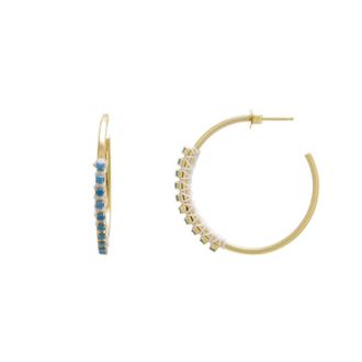 Athra Womens 925 Sterling Silver 35 Mm Hoop Earrings In Gold