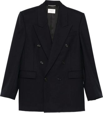Saint Laurent Wollen blazer met dubbele rij knopen - Blauw