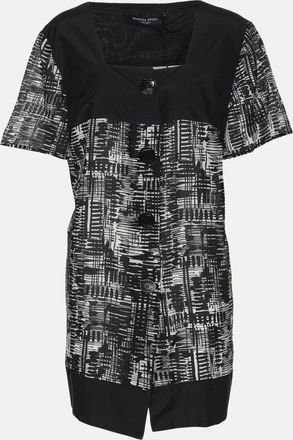 Marina Rinaldi Marina Sport By Marina Rinaldi Black/white Chiffon Square Neck Top