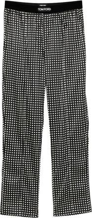 Tom Ford Nachtkleding, Heren, Zwart, M, Satijn, Polka Dot Stretch-Satijnen Pyjamabroek