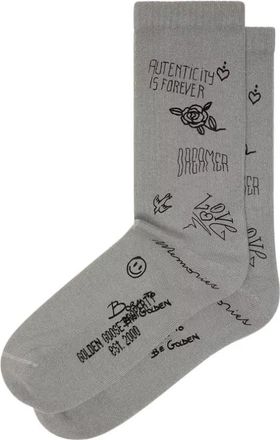 Golden Goose Calcetines de canal&eacute; con estampado de grafiti - Underwear - unisex - Gris - S