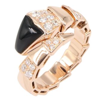 Bulgari Black Clear Pink Pink Gold (18K) Band Ring (Pre-Owned)