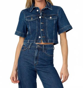 Joe's Denim Trucker Short Sleeve Top In Lively