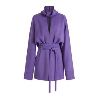 16Arlington Ettora Blousejurk - Dames - Korte kleedjes - Paars - 2XS - Leer - Kleedjes
