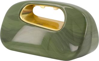Cult Gaia Womens Amara Clutch Green Acrylic