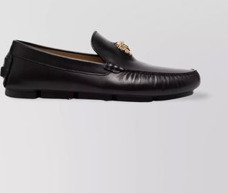 Versace medusa square toe loafers with rubber sole