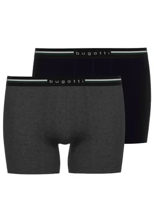 Bugatti Lange Unterhose BUGATTI Neapel, Herren, Gr. 8 (XXL), schwarz, Single Jersey, Obermaterial: 95% Baumwolle, 5% Elasthan, k&ouml;rpernah, Unterhosen Lange Unt