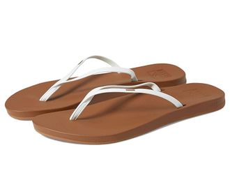 Reef Cushion Slim Womens Sandals White/Tan : 10 B - Medium, Synthetic