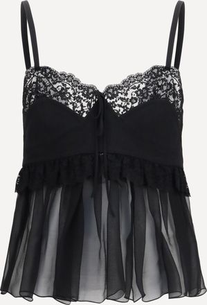 Chlo&eacute; Top in cr&ecirc;pe de chine con spalline sottili Woman 38