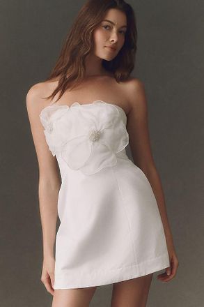 BHLDN Strapless Appliqu&eacute; Mini Dress