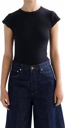 A Gold E Edison Cap Sleeve Tee In Nocturne