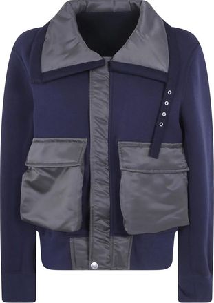 sacai Sponge Sweat Blouson - Jackets - Mujer - Azul - L