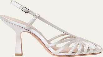 Loeffler Randall 70mm Alexandra Lattice Leather Pumps